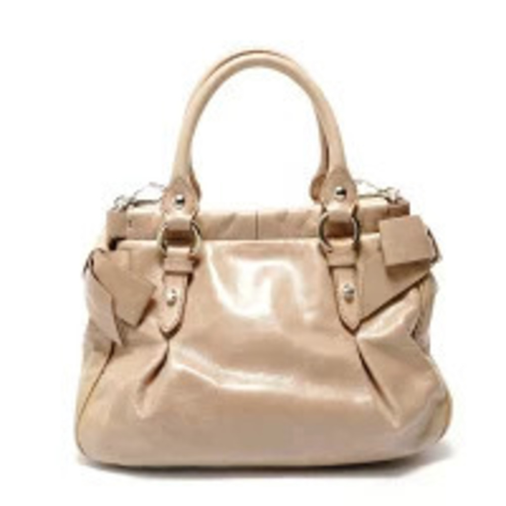 Miu Miu Vitello Lux Leather Handbag Beige Cream